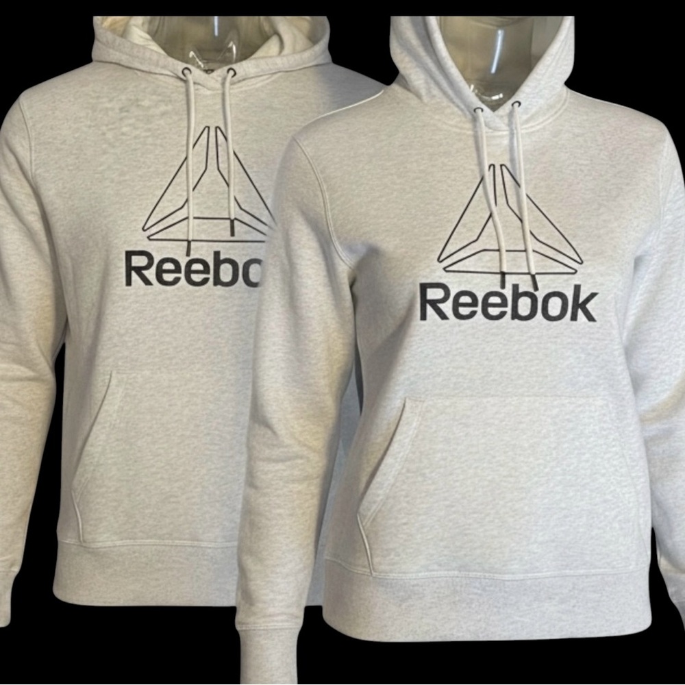 Reebok Light gray Pullover Hoodie with Black Logo